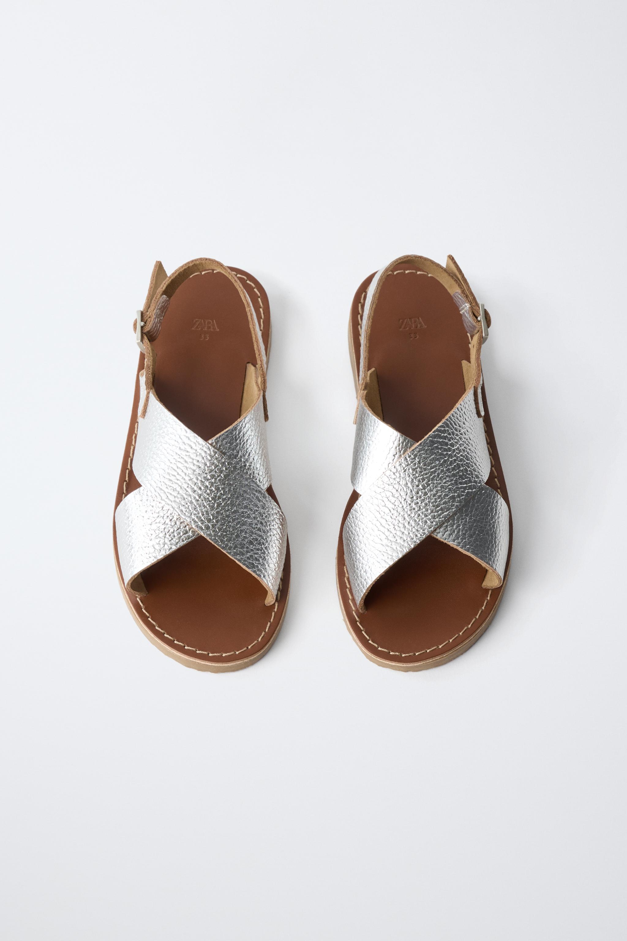 METALLIC LEATHER SANDALS